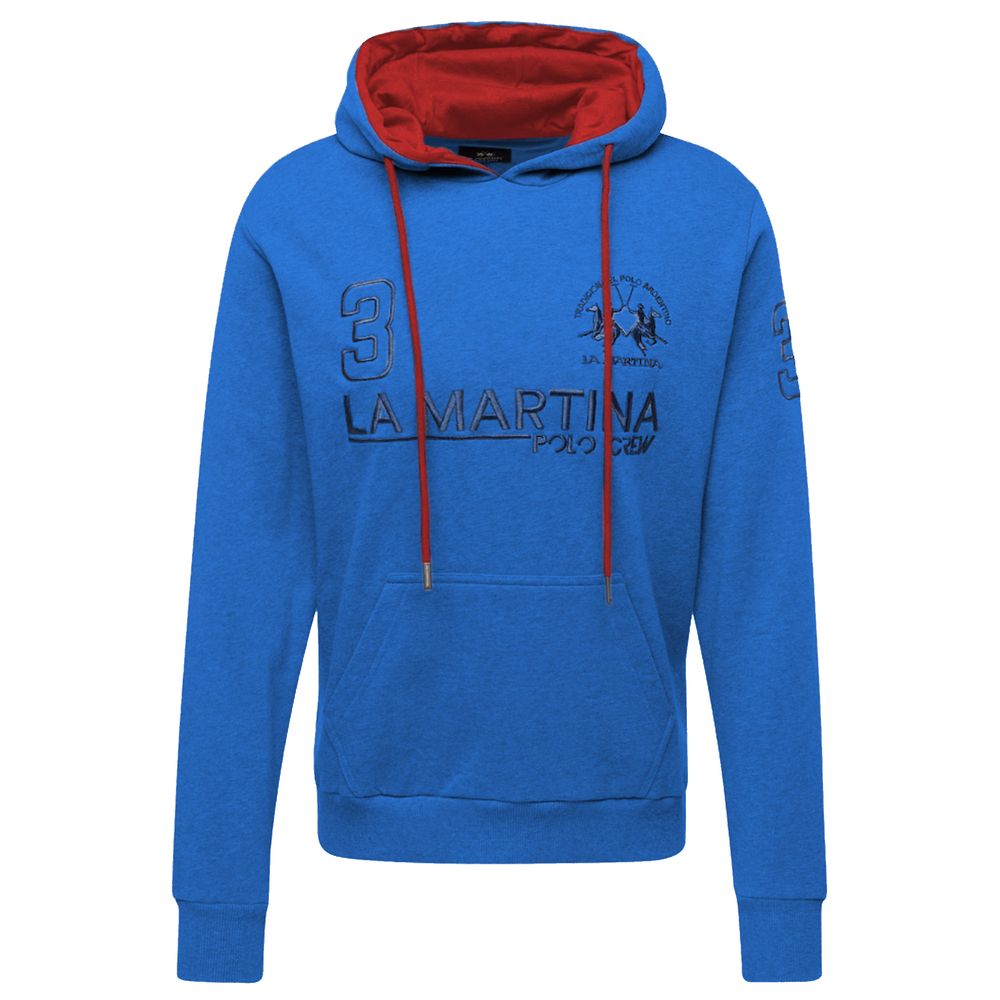 La Martina Blue Cotton Sweater