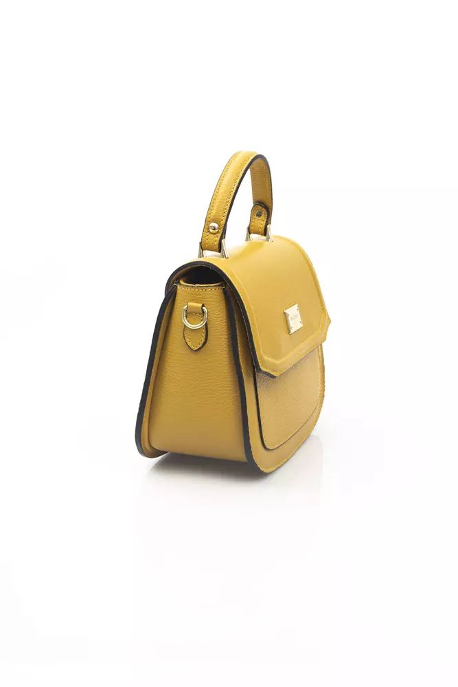 Baldinini Trend Golden Yellow Elegance Leather Shoulder Bag