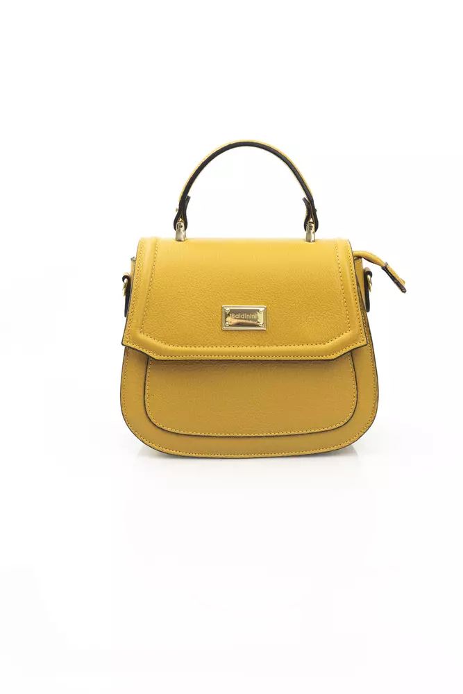 Baldinini Trend Golden Yellow Elegance Leather Shoulder Bag