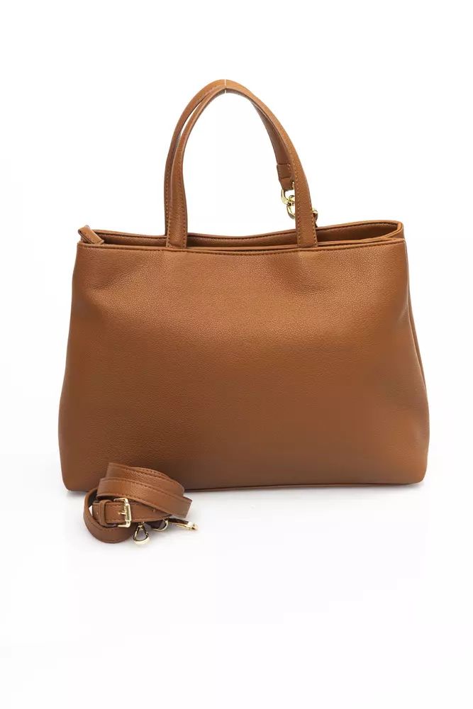 Baldinini Trend Chic Brown Shoulder Bag with Golden Accents