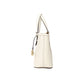 Michael Kors Jet Set Light Cream Leather XS Carryall Top Zip Tote Bag Purse