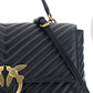 PINKO Black Calf Leather Love Lady Handbag