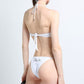 Philipp Plein Bandeau Bikini in White with Crystal Logo