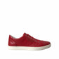 Dolce & Gabbana Shoes Red Portofino Leather Low Top Mens Sneakers
