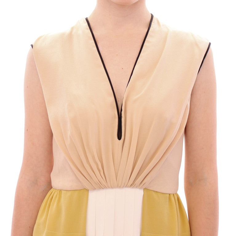 FILOS Multicolor Silk Sleeveless Above Knees Dress
