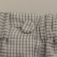 Andrea Incontri White Cotton Checkered Stretch Skirt