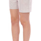 Andrea Incontri White Checkered Stretch Cotton Shorts