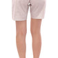 Andrea Incontri White Checkered Stretch Cotton Shorts