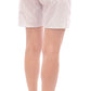 Andrea Incontri White Checkered Stretch Cotton Shorts