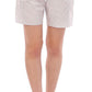 Andrea Incontri White Checkered Stretch Cotton Shorts