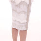 Arzu Kaprol White Acrylic Straight Pencil Skirt