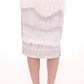 Arzu Kaprol White Acrylic Straight Pencil Skirt