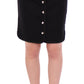 Corrado De Biase Black Metal Buttons Cotto Wool Skirt