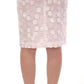 Koonhor White Sequined Straight Pencil Skirt