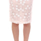 Koonhor White Sequined Straight Pencil Skirt