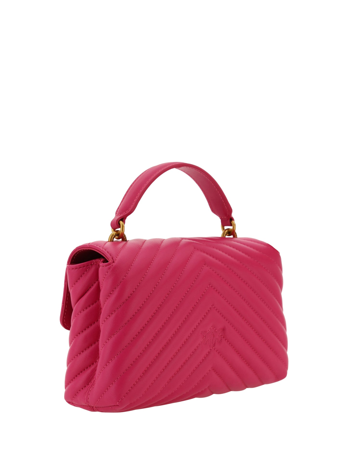 PINKO Pink Calf Leather Love Lady Mini Handbag