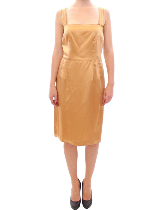 Dolce & Gabbana Bronze silk sheath dress