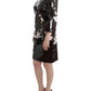 Dolce & Gabbana Black patent floral HANDPAINTED dress