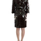 Dolce & Gabbana Black patent floral HANDPAINTED dress