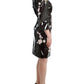 Dolce & Gabbana Black patent floral HANDPAINTED dress