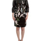 Dolce & Gabbana Black patent floral HANDPAINTED dress