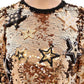 Dolce & Gabbana Masterpiece gold sequined crystal swarovski dress