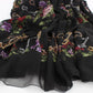 Dolce & Gabbana Black Key Print Silk Crystal Brooch Dress