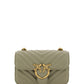 PINKO Green Calf Leather Love Bell Mini Shoulder Bag