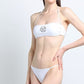 Philipp Plein Bandeau Bikini in White with Crystal Logo
