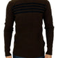 Costume National Brown striped crewneck sweater