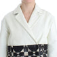 Andrea Pompilio White Black Cropped Leather Jacket