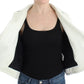 Andrea Pompilio White Black Cropped Leather Jacket
