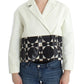 Andrea Pompilio White Black Cropped Leather Jacket