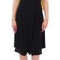 Lamberto Petri Black Yellow Silk Shift Sheath Coctail Dress
