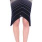 Alice Palmer Knitted Chevron Striped Assymetrical Skirt