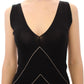 Alice Palmer Black White Low V Neck Knitted Cocktail Dress