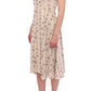 Andrea Incontri White Printed Shift V-neck Sheath Dress