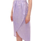 Licia Florio Purple Cap Sleeve Below Knee Sheath Dress