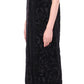 NOEMI ALEMÁN Black Cotton Brocade Long Cape Coat Jacket