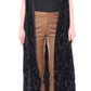 NOEMI ALEMÁN Black Cotton Brocade Long Cape Coat Jacket