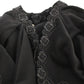 NOEMI ALEMÁN Black Cotton Brocade Long Cape Coat Jacket