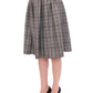 NOEMI ALEMÁN Gray Checkered Wool Shorts Skirt