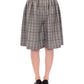 NOEMI ALEMÁN Gray Checkered Wool Shorts Skirt