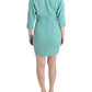 Costume National Green 3/4 sleeved sheath dress
