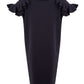 Lardini Blue Pencil Skirt with ruffles detail