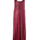 Lardini Bordeaux Straps Long Velvet Dress