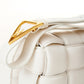 Bottega Veneta White Padded Cassette Leather Cross Body Bag