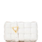 Bottega Veneta White Padded Cassette Leather Cross Body Bag