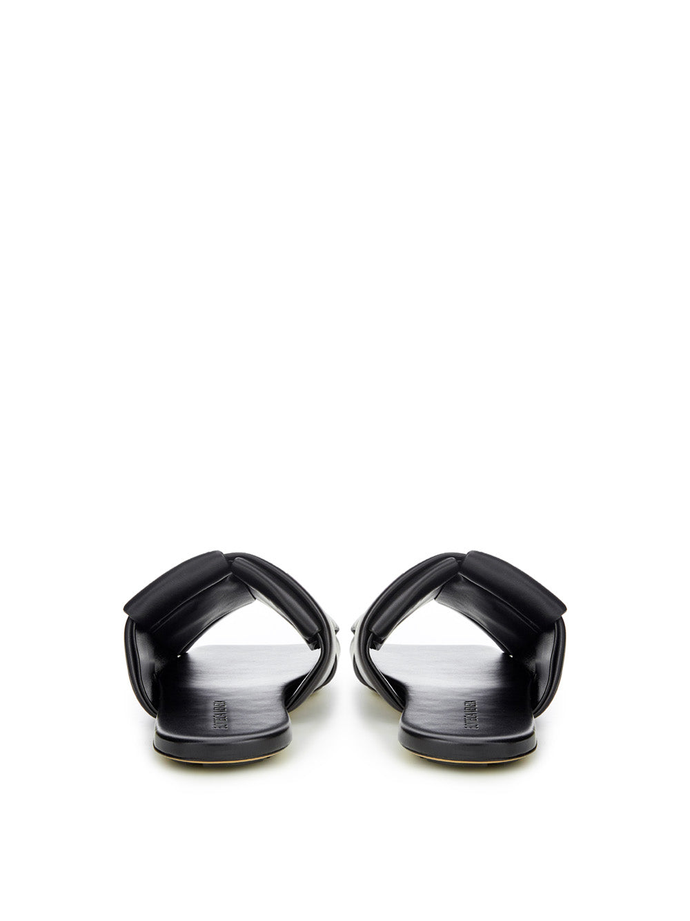 Bottega Veneta Black Leather Maxi Intreccio Mule