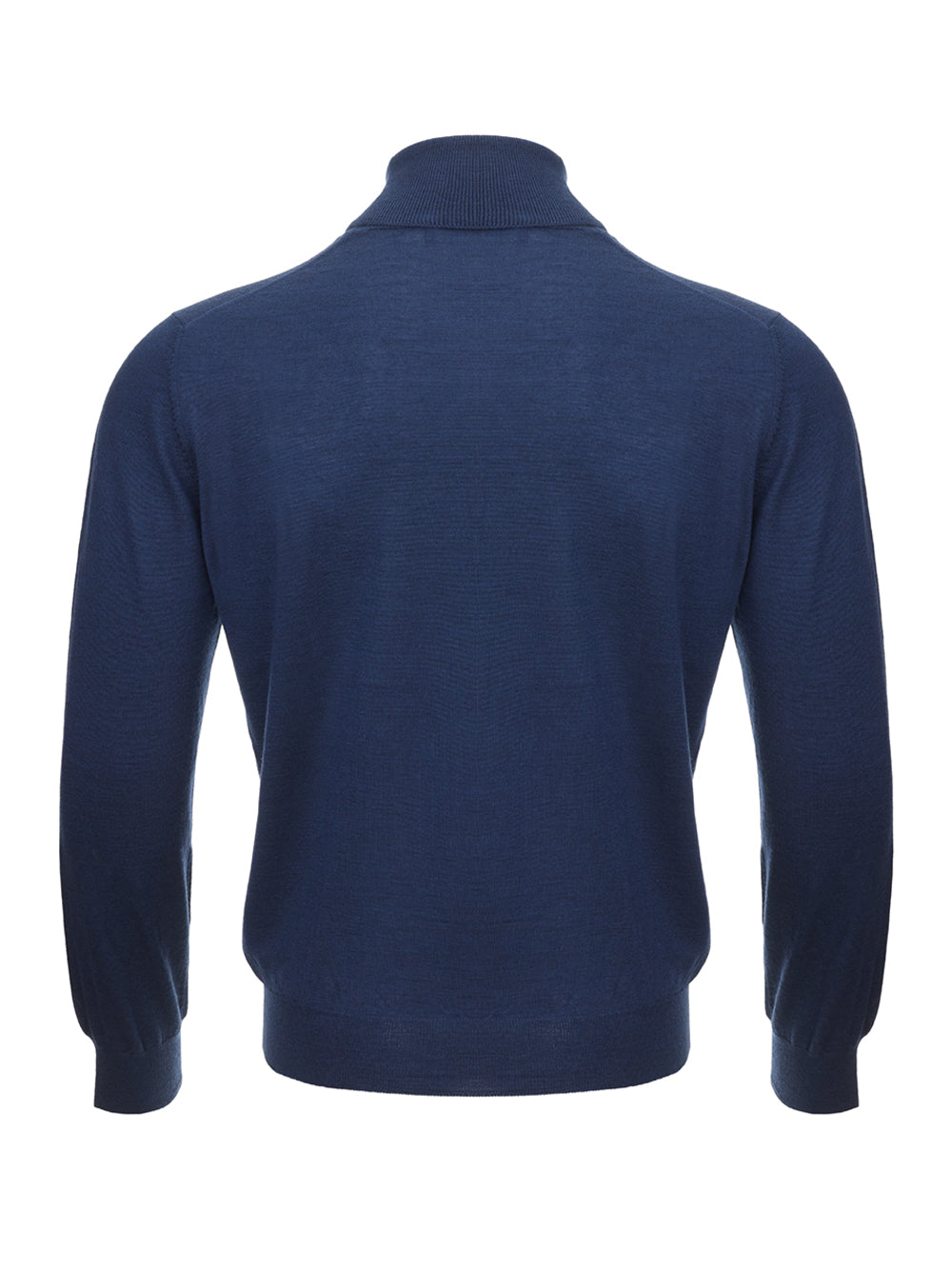 Gran Sasso Blue Cashmere and Silk Turtleneck Sweater